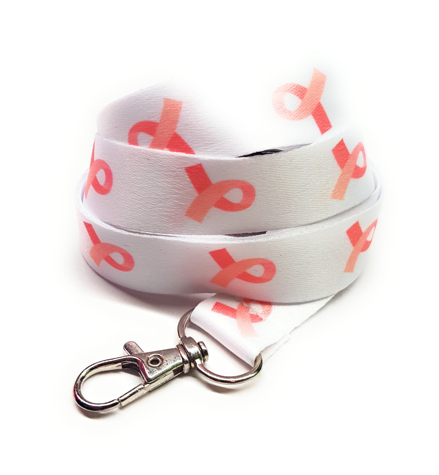 1 x SpiriuS Cancer logo in white breakaway Lanyard neck strap for id badge holder