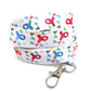 1 x SpiriuS Rainbow cancer logo in white breakaway Lanyard neck strap for id badge holder