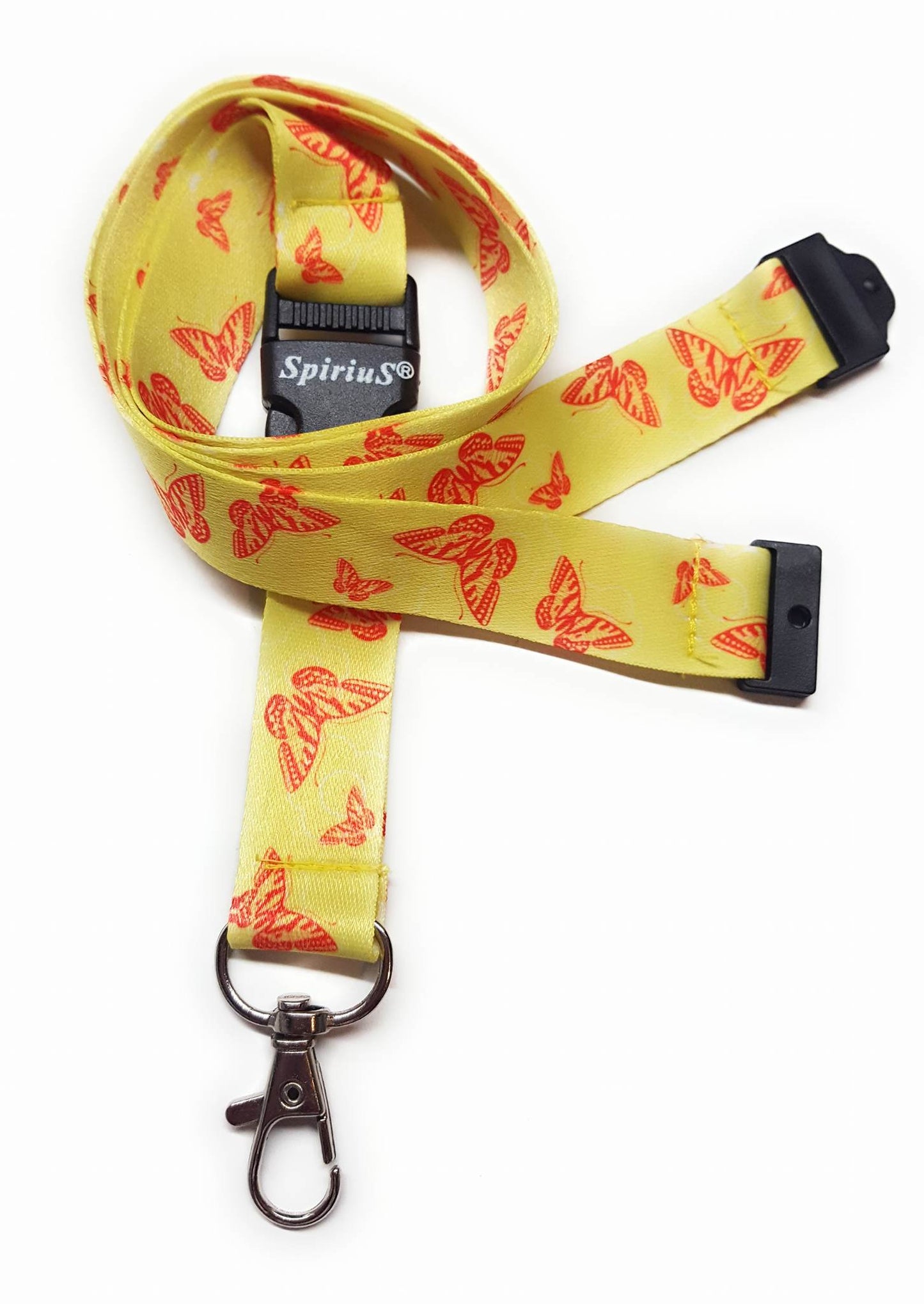1 x SpiriuS Yellow Butterfly breakaway Lanyard neck strap for id badge holder