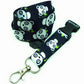 1 x SpiriuS Panda in black breakaway Lanyard neck strap for id badge holder
