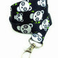 1 x SpiriuS Panda in black breakaway Lanyard neck strap for id badge holder