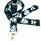 1 x SpiriuS Panda in black breakaway Lanyard neck strap for id badge holder