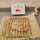 Handmade Natural Artisan 2 small Fruit Soaps gift set with Soap saver Bag eco friendly gift for Christmas Birthday