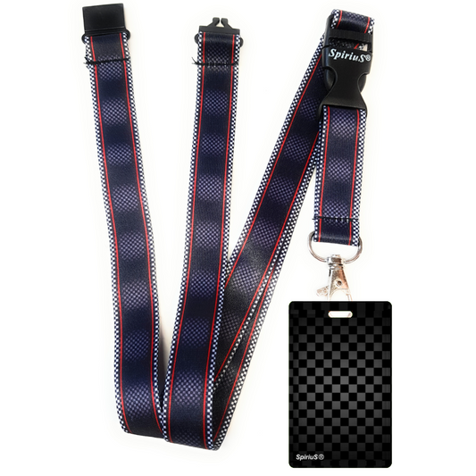 1 x SpiriuS BLACK red lines breakaway Lanyard neck strap + unique id badge holder