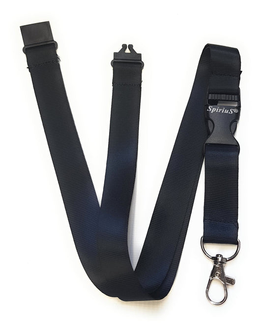 1 x SpiriuS BLACK breakaway Lanyard neck strap for id badge holder