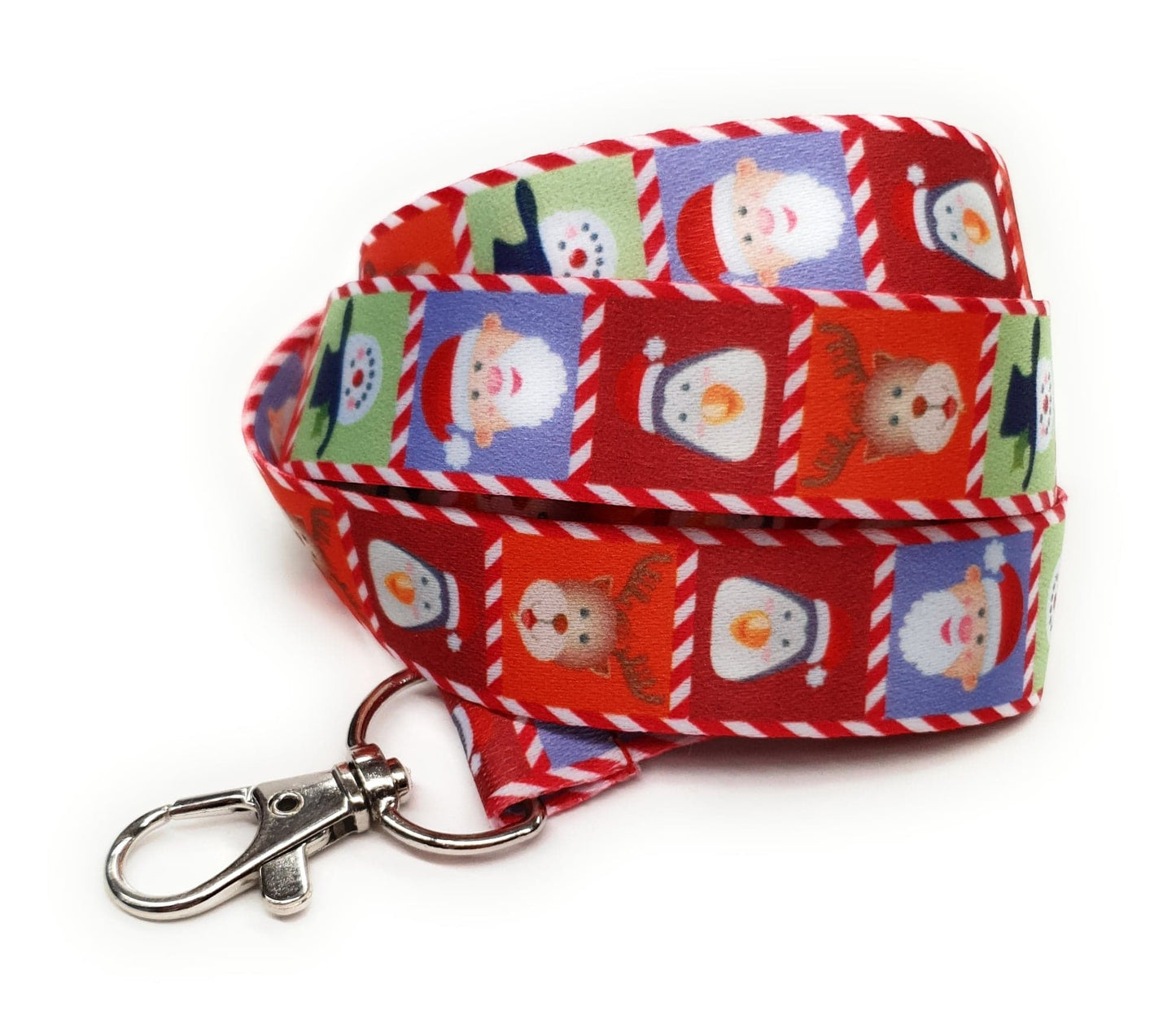 Set of 3 pcs Christmas lanyards with breakaway safety clip detachable clip Santa
