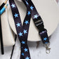 1 x SpiriuS Blue Stars breakaway Lanyard neck strap + faux leather badges holder
