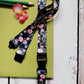 1 x SpiriuS Flowers in Black breakaway Lanyard neck strap + faux leather badges holder