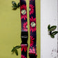 1 x SpiriuS Big Red Floral breakaway Lanyard neck strap + faux leather badges holder
