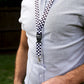1 x SpiriuS Checker plaid breakaway Lanyard neck strap + clear waterproof badge badge holder