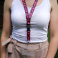 1 x SpiriuS Pink Hearts breakaway Lanyard neck strap + Clear plasic badge