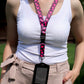 1 x SpiriuS Pink Hearts breakaway Lanyard neck strap + faux leather badges holder