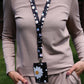 1 x SpiriuS Daisies in black breakaway Lanyard neck strap + unique id badge holder