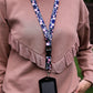 1 x SpiriuS Flowers in Black breakaway Lanyard neck strap + faux leather badges holder