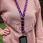 1 x SpiriuS Polka dot Pink breakaway Lanyard neck strap + faux leather badges holder