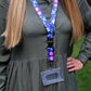 1 x SpiriuS Dark Blue Floral breakaway Lanyard neck strap + Clear plasic badge