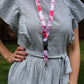 1 x SpiriuS POPPIES IN WHITE breakaway Lanyard neck strap + unique id badge holder